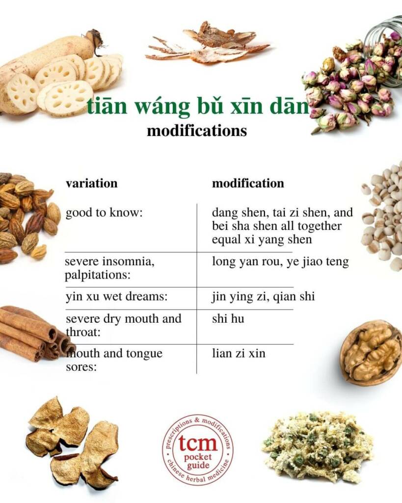 tian wang bu xin dan modifications